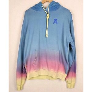 Soul Skull Crossbones Ombre Hoodie Sweatshirt L Cotton Y2K Made in USA